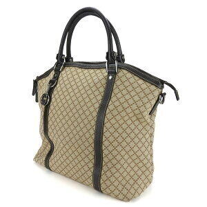 Gucci Beige Black leather handbag Diamante G Tan the Interlocking